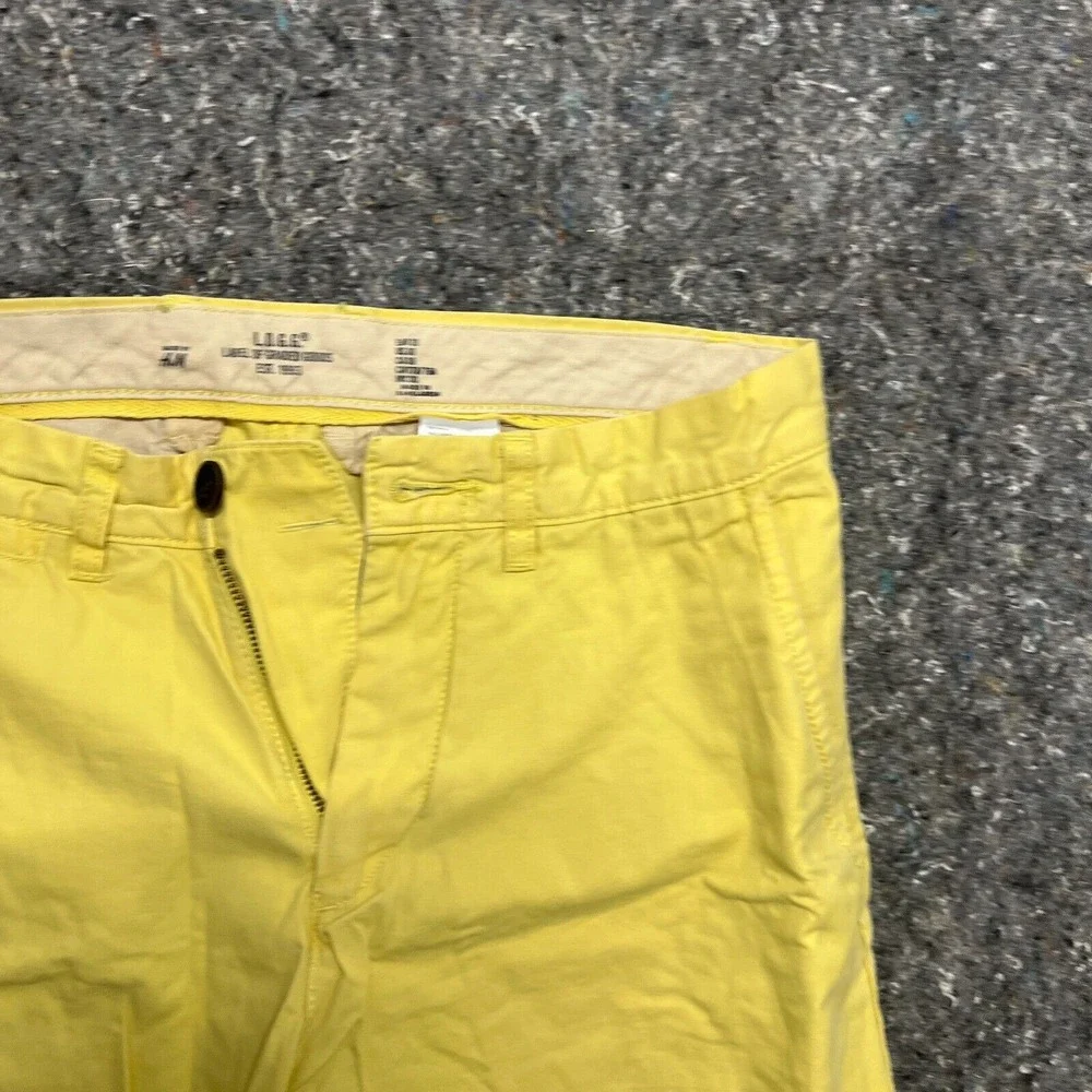 HM LOGG Mens Yellow Chino Shorts Size 30 Regular Fit Cotton‎ Summer Casual
